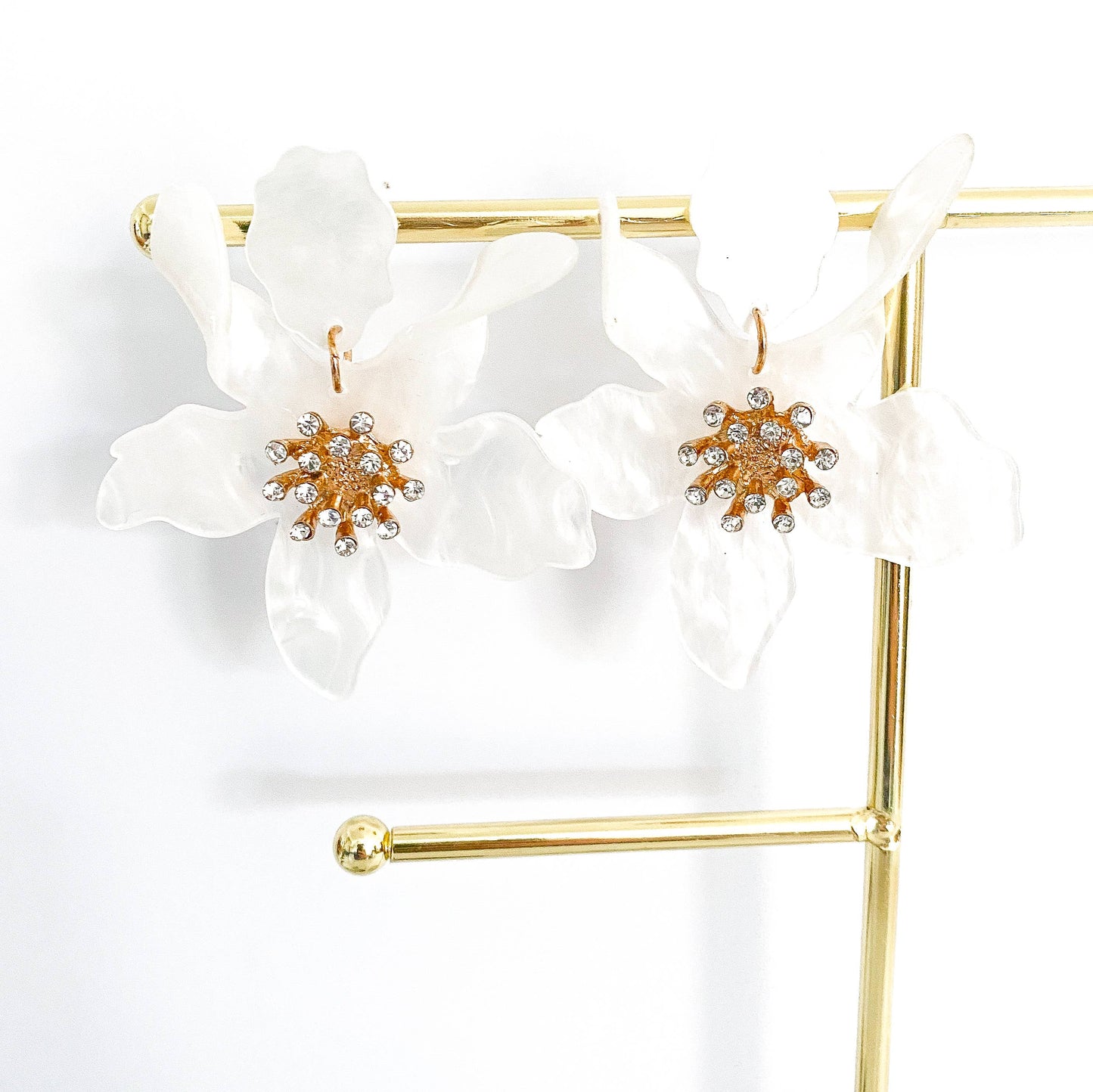 White Flower Earrings