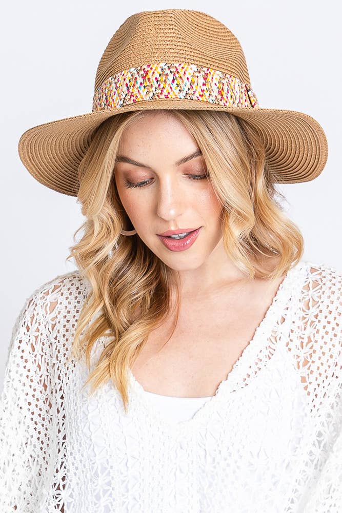 Multi Color Strawband Straw Hat