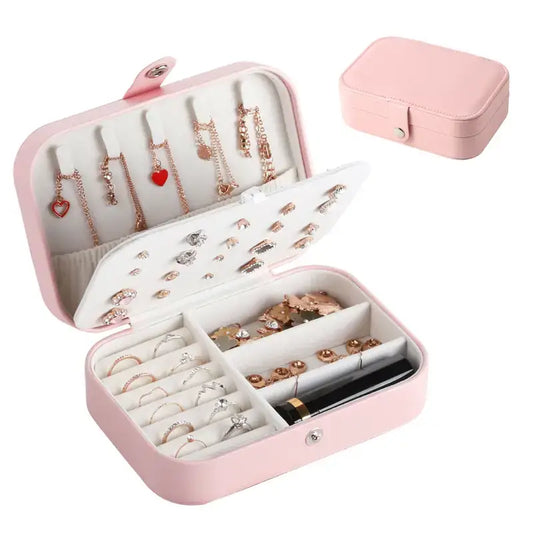 Portable Travel Jewelry Box, Stylish Vegan Leather box