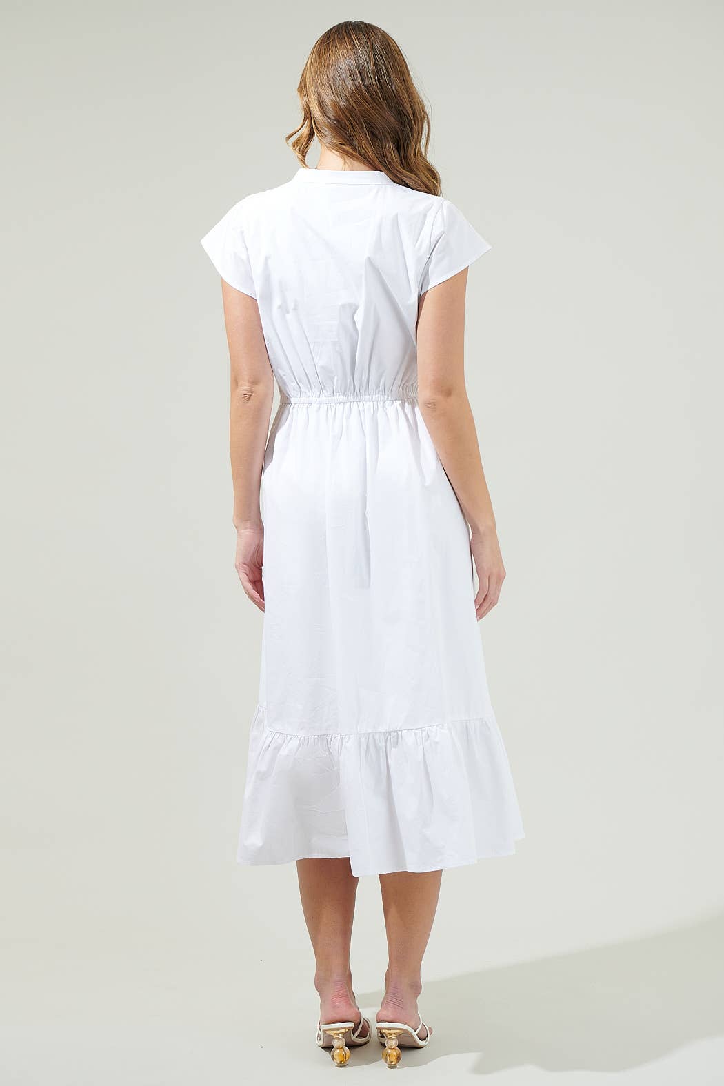 Willow Dust Split Neck Midi Dress