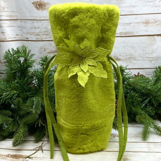 Bright Green Poinsettia Beverage Bag