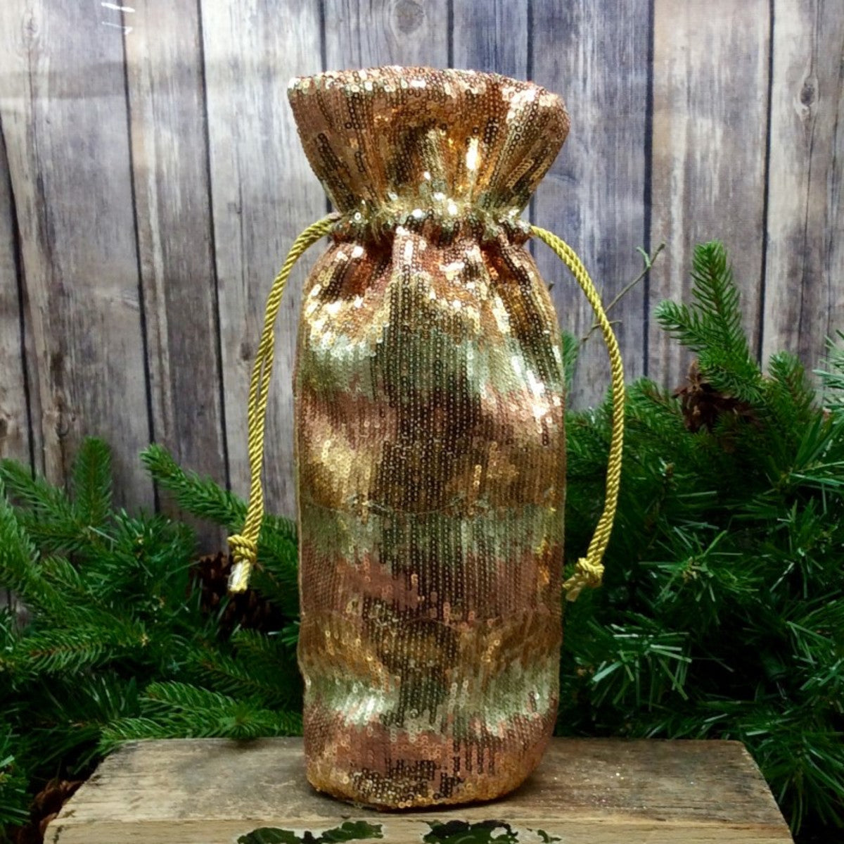 Sequined Wine Bag