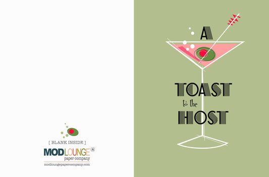 Martini Toast to the Host Greeting Card