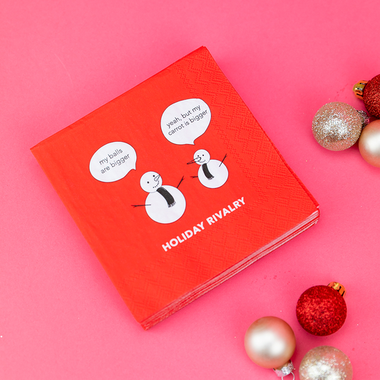 Holiday Rivalry - Funny Holiday Cocktail Napkins