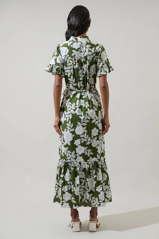 Haizley Floral Alna Button Up Midi Dress