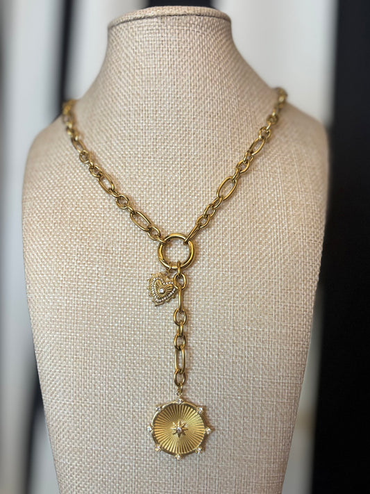 Star & Heart Gold Necklace