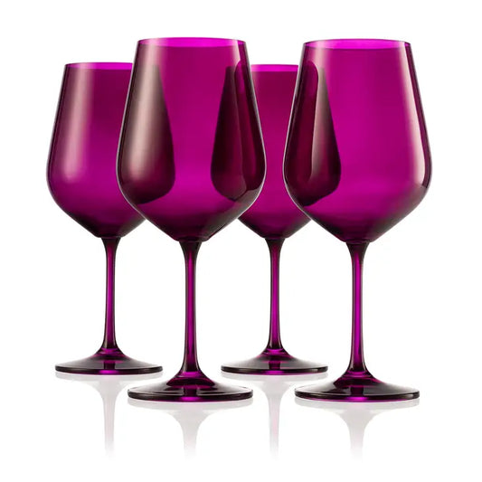 Colored Red Wine Glass