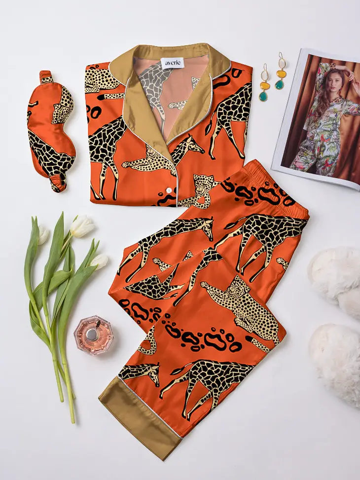 Vaani Giraffe Pajama Pant Set