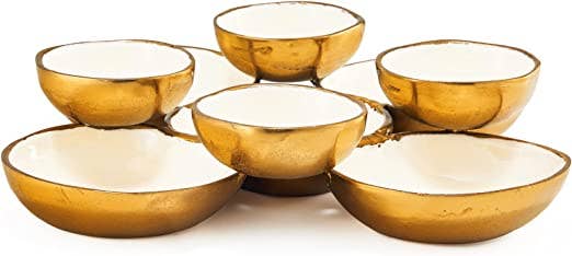 Cluster of 8 Round Serving Bowls