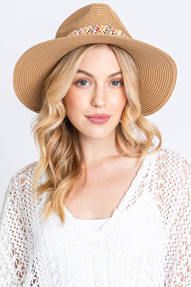 Multi Color Strawband Straw Hat