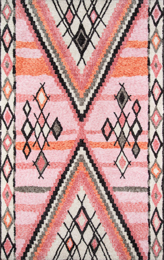 Momeni Margaux Pink Geometric Area Rug