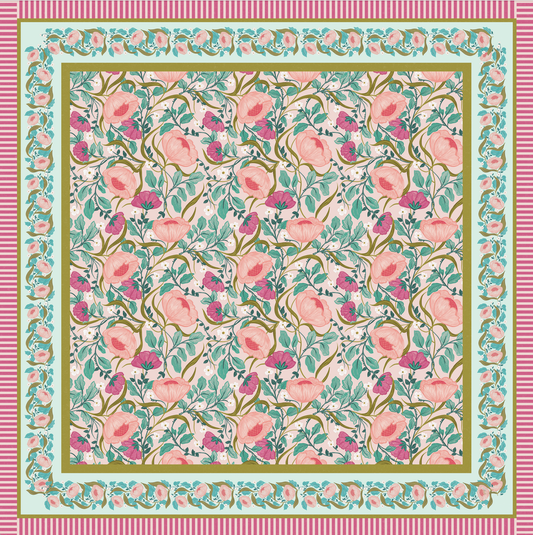 Mahjong Floral Tablecloth