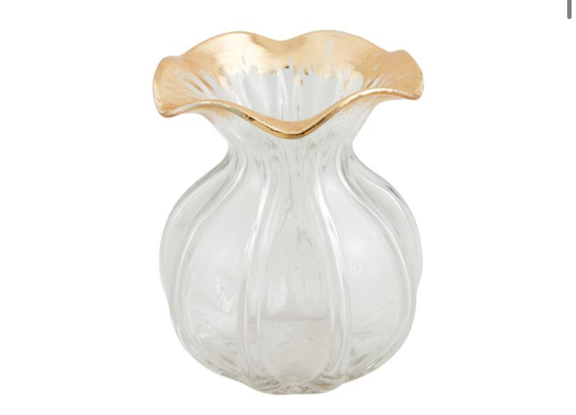 Small Gold Edge Ruffle Vase