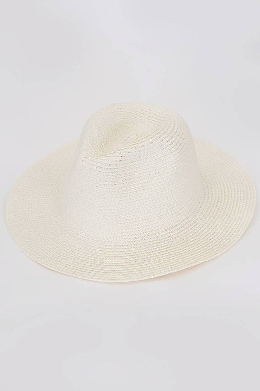 Plain Summer Straw Fedora Hat