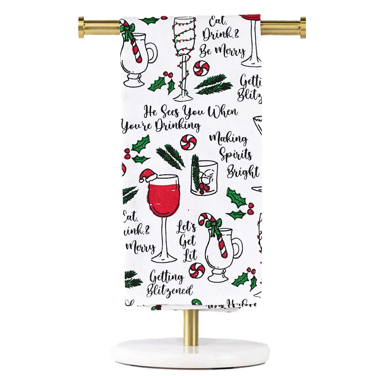 Be Merry Cocktails Hand Towel
