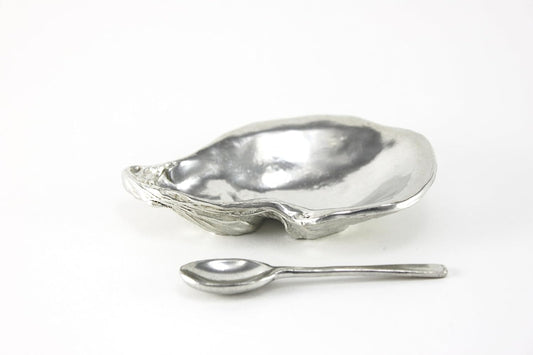 Pewter Oyster Shell Salt Cellar