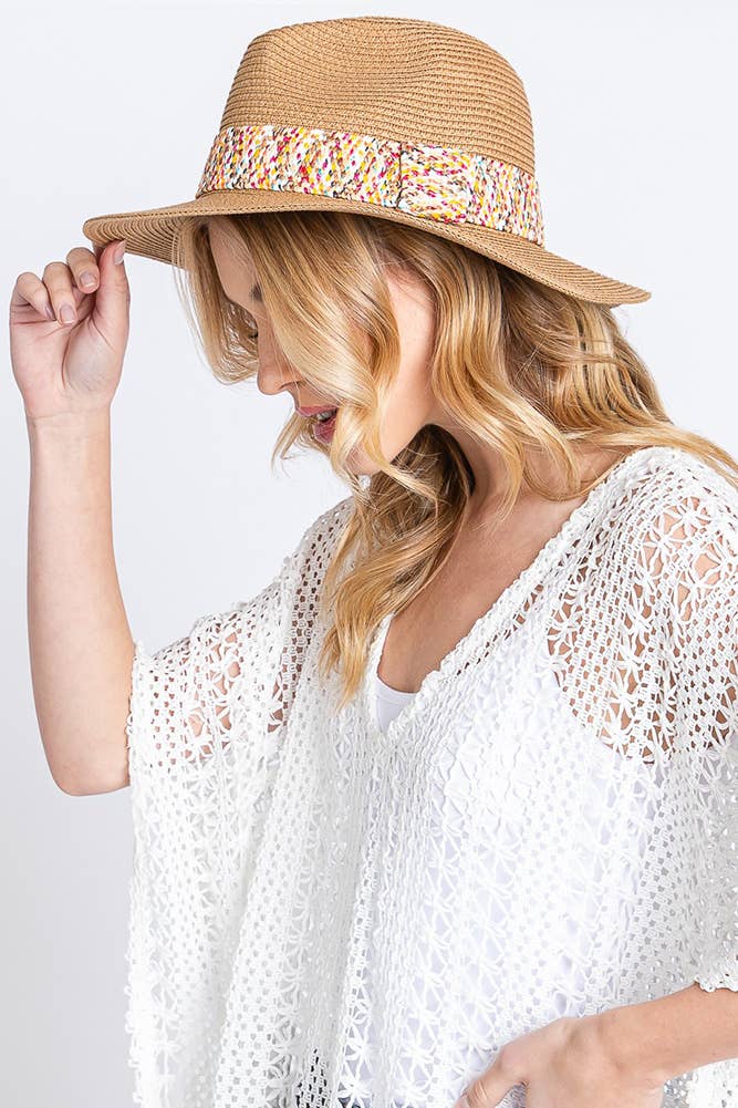Multi Color Strawband Straw Hat