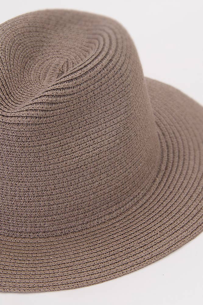 Plain Summer Straw Fedora Hat