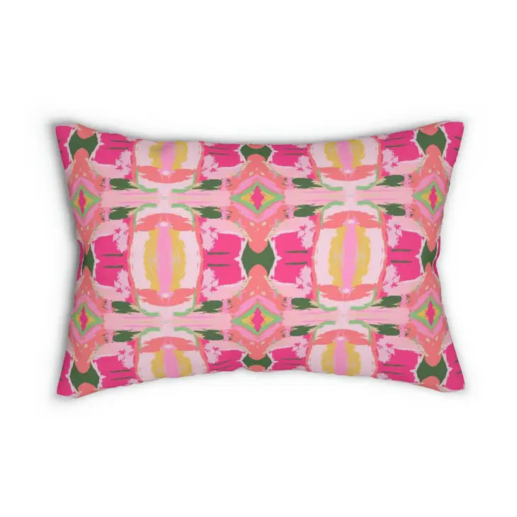 Windsong Lumbar Indoor/Outdoor Pillow (Pink)