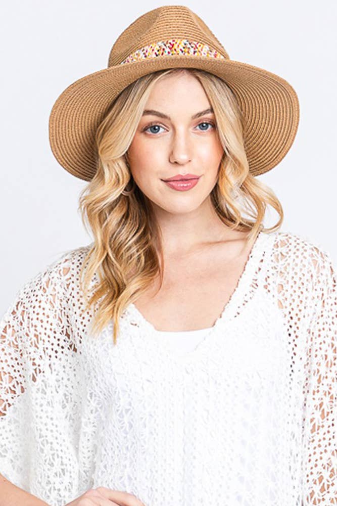 Multi Color Strawband Straw Hat