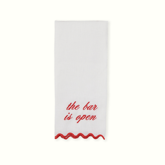 The Bar is Open Linen Bar Towel