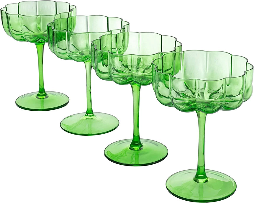 Wave Flower Coupe Glass