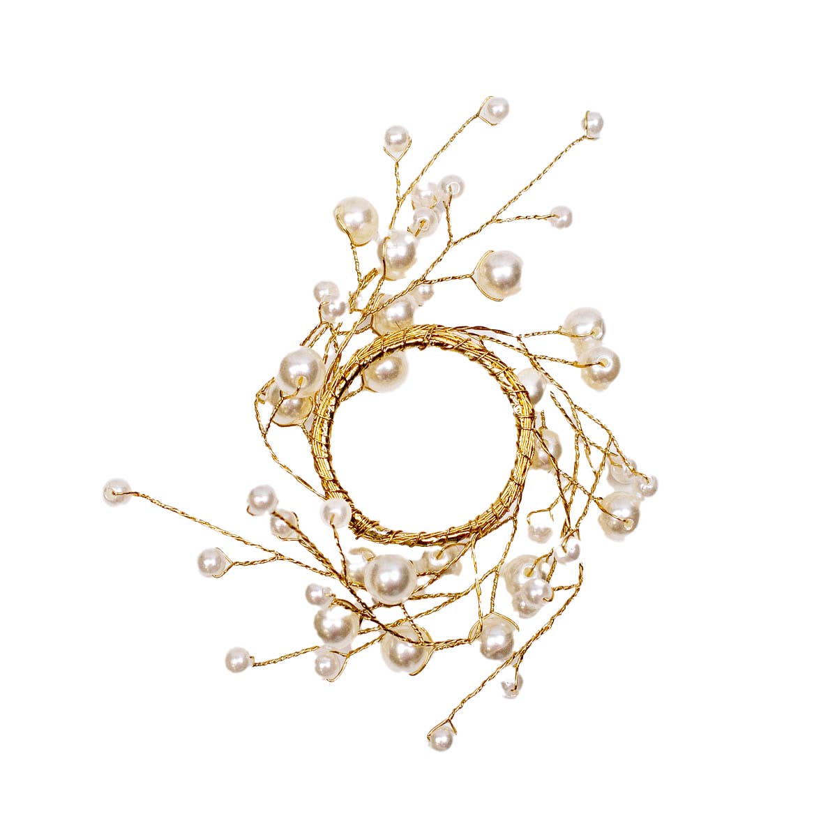 Pearl Napkin Ring-Pearl/Gold 5"