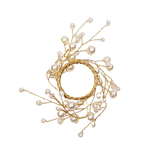 Pearl Napkin Ring-Pearl/Gold 5"