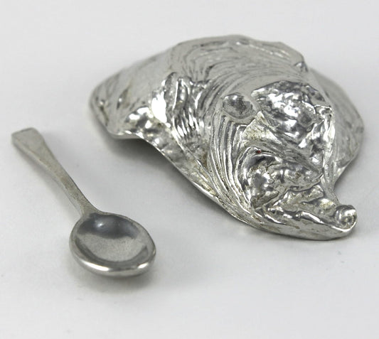 Pewter Oyster Shell Salt Cellar