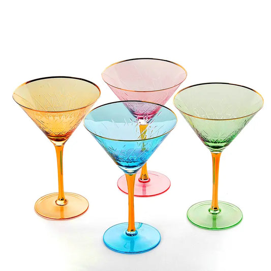 Colored Martini Art Deco Glass