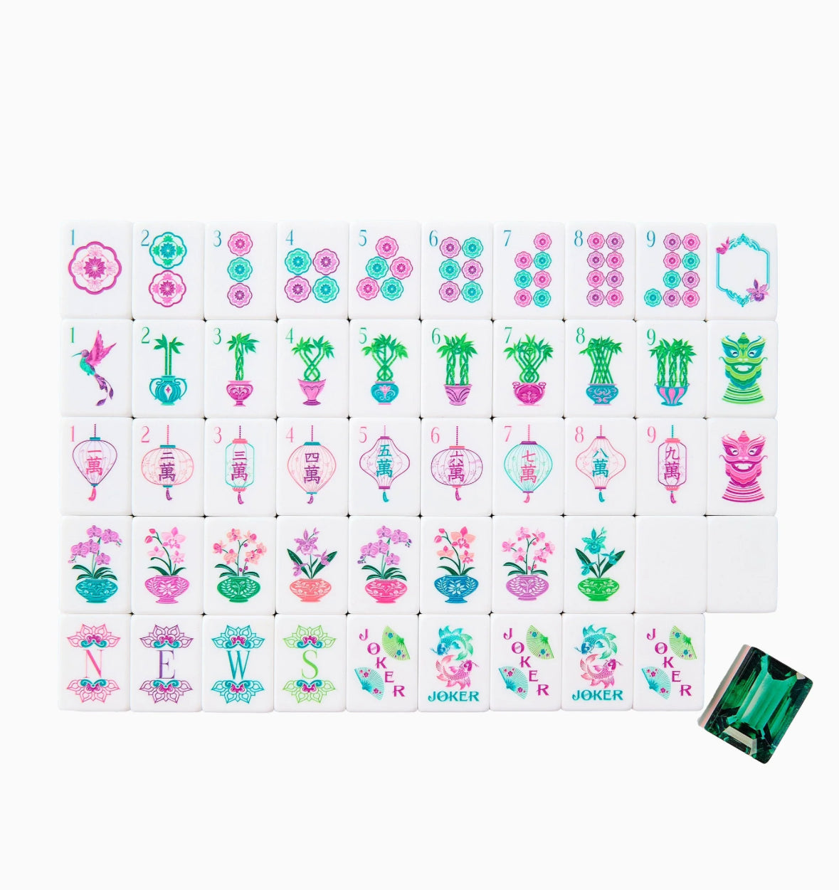 Emerald Mahjong Tiles