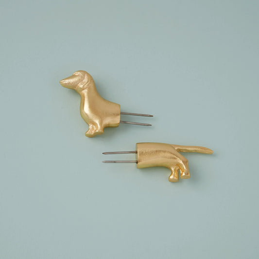 Dachshund Gold Corn Holders