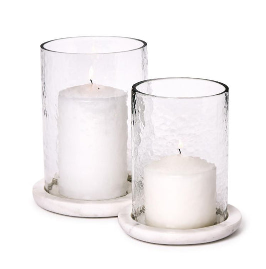 Set of 2 Marble Tabletop Hurricane