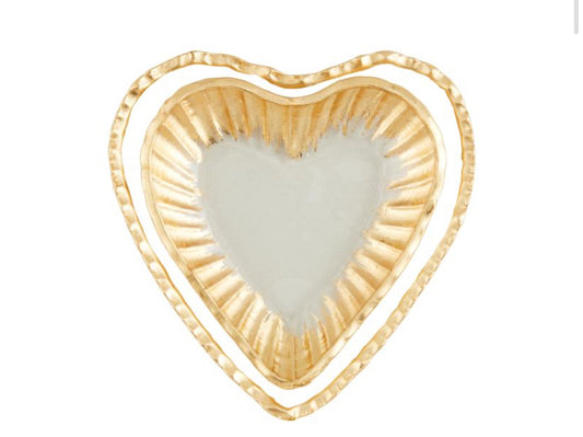 The Glass Heart Tidbit Tray Set