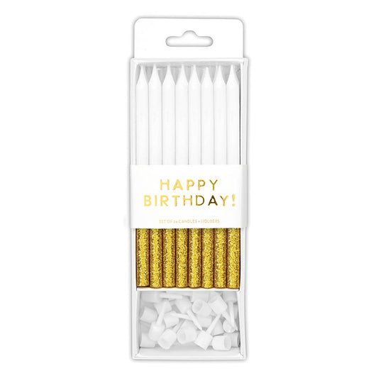 Birthday Candles - Gold Glitter Dip