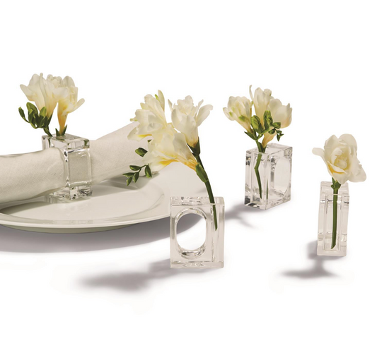 Set of 4 Acrylic Napkin/Flower Holders