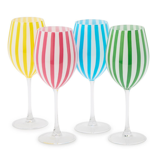 Hand-Painted Stemmed Wine Glasses