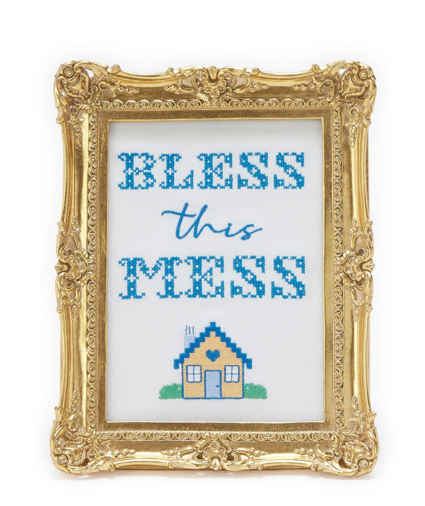 Embroidered Cross Stitch Framed Art