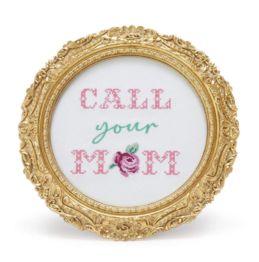 Embroidered Cross Stitch Framed Art