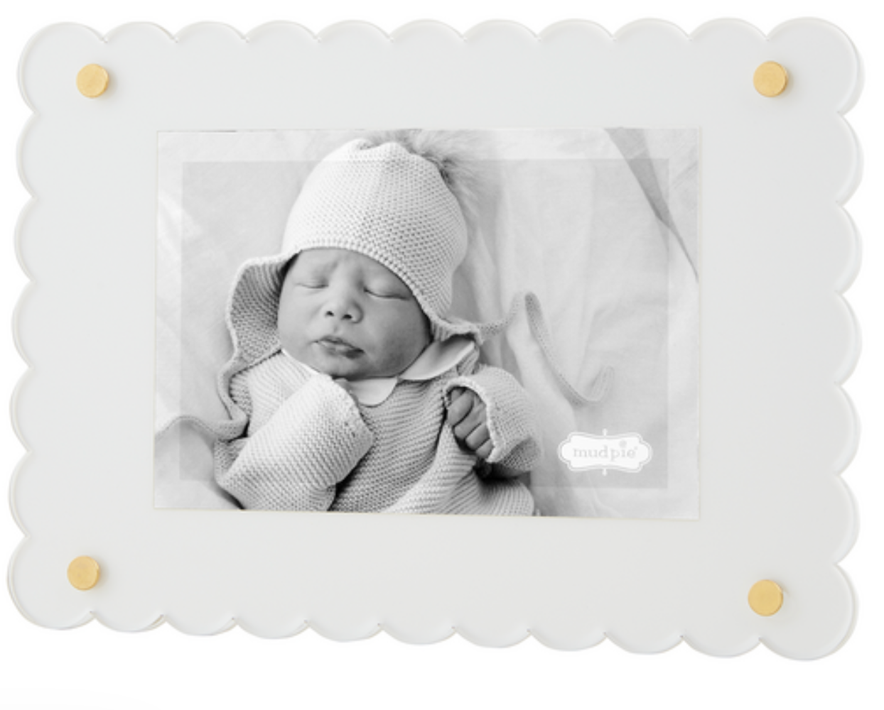 Scalloped Acrylic Frame - White