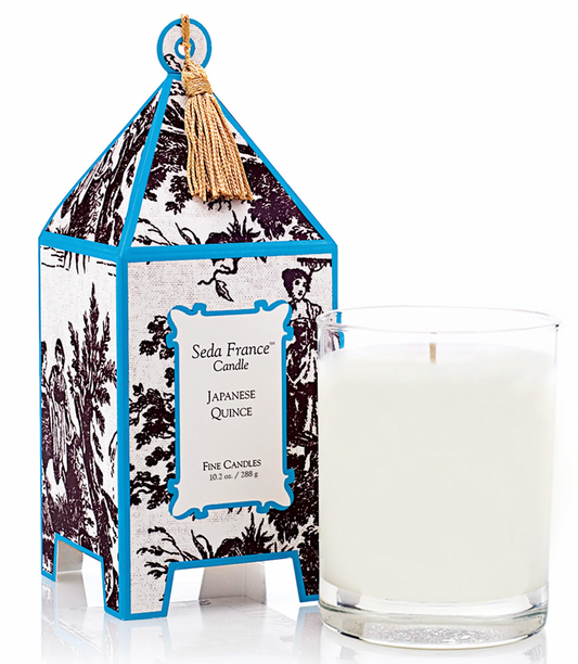 Japanese Quince Classic Toile Pagoda Box Candle
