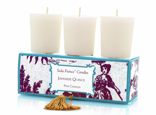 Japanese Quince Classic Toile Votive Candles