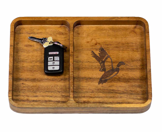 Duck Etched Wood Valet Tray
