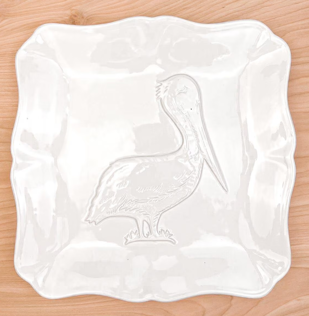 Pelican Embossed Square Platter