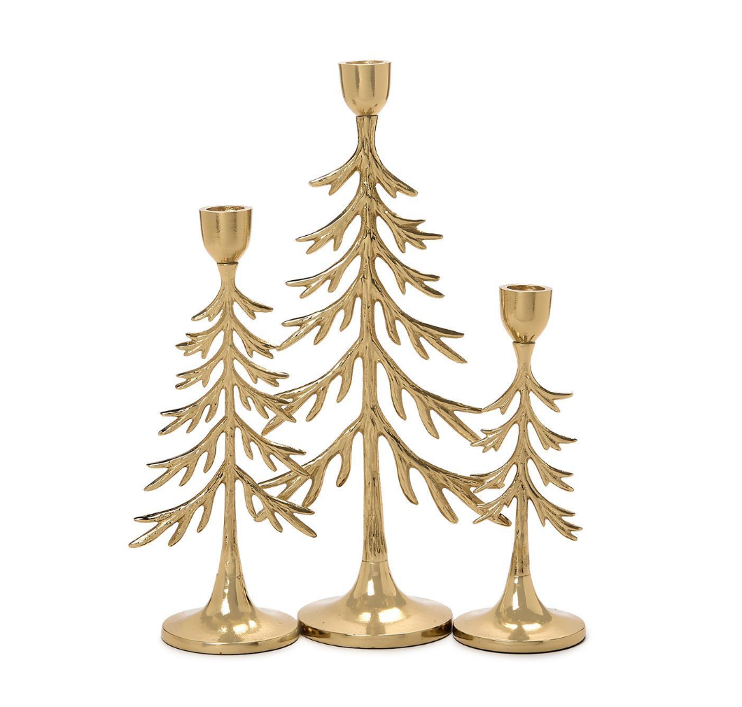 Set of 3 Tree Taper Candleholders