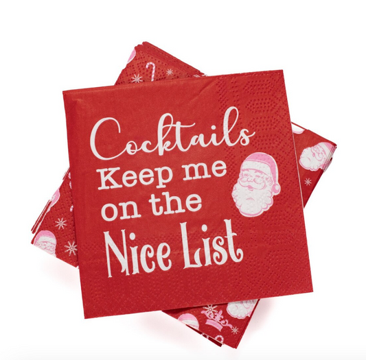 On the Nice List Cocktail Napkins