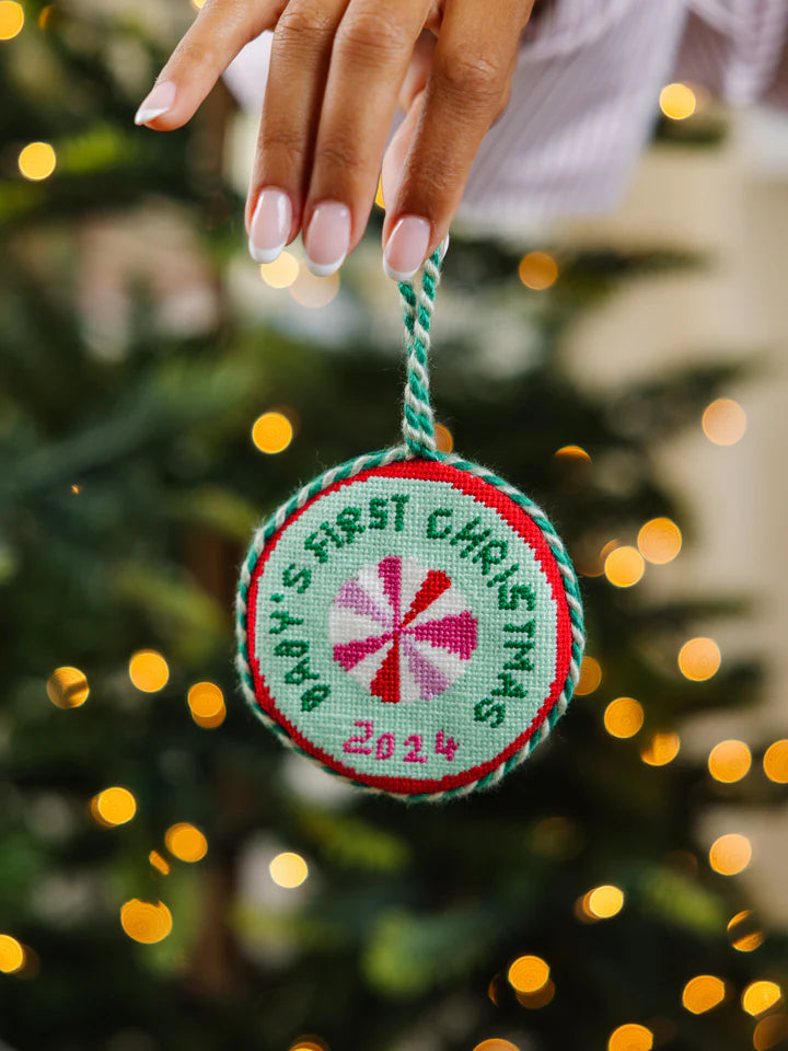 Needlepoint Ornament - Baby's 1st Christmas