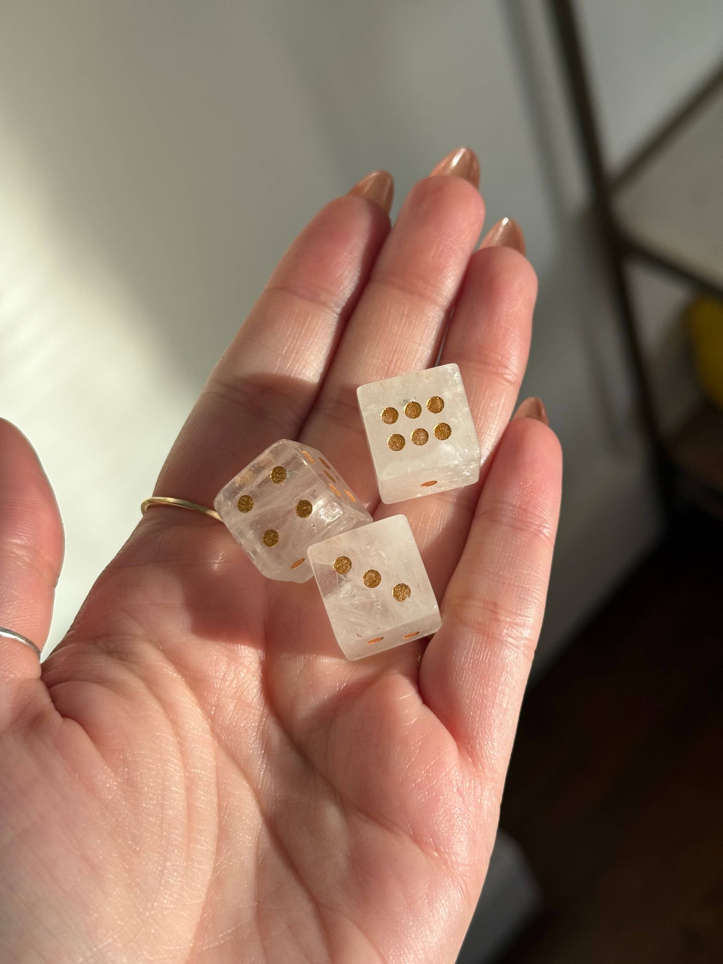 Clear Quartz Crystal Carved Dice