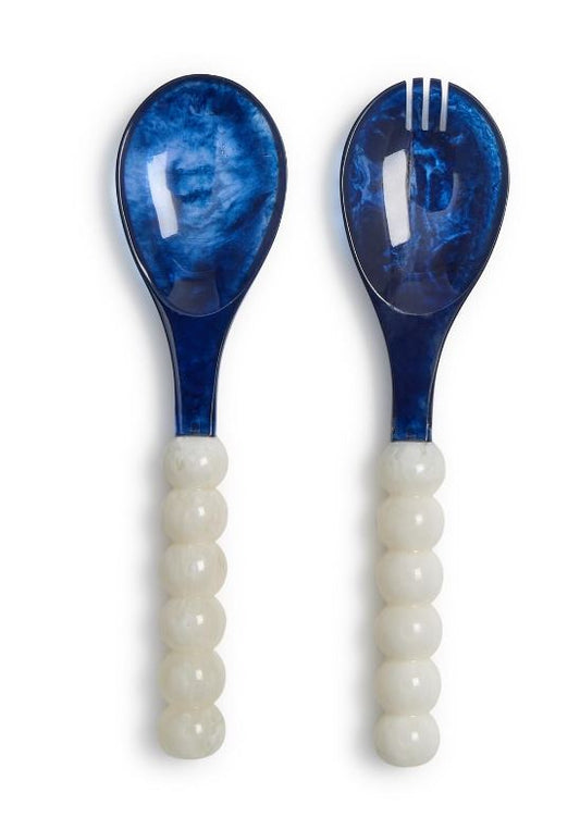Blue and White Salad Server Set