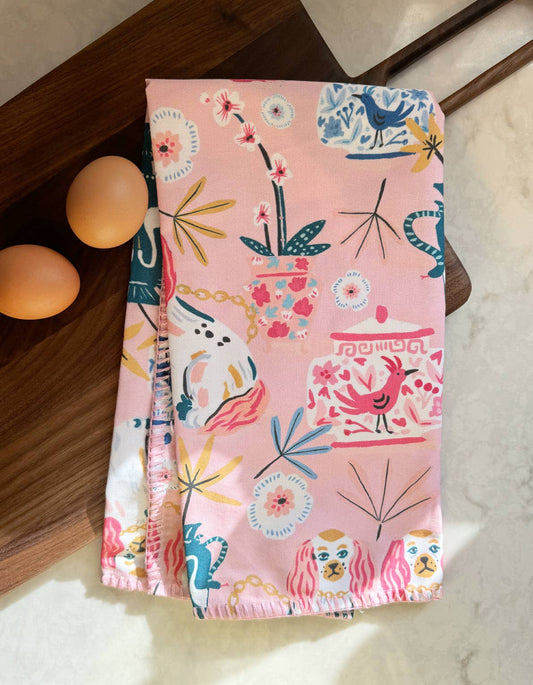 Pink Staffordshire (Embroidery Detail) Towel